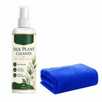 Silk Plant Cleaner Spray 120ml with Microfiber Cleaning Cloth for Dust Removal and Natural Shine Restoration on Artificial Plants and Flowers One Size white