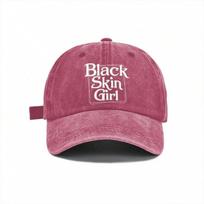 Black Skin Girl Vintage Washed Cotton Baseball Cap Unisex Adjustable Hat onesize&1PC bordinė