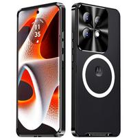 For Motorola Edge 50 Pro Magnetic Wireless Charging Metal Frame + Clear Matte Acrylic Back Shell Phone case For Motorola Edge 50 Pro 5G 6.7"&Opp Bag juoda