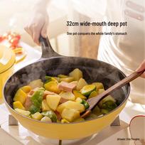 Buydeem Non-Stick Flat Bottom Stir-Fry Wok