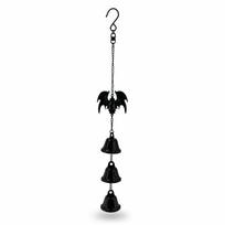 Decorations Bat Wind Chime Hanging Ornaments Metal Bells Wind Chime Halloween Wind Chime  Home Black Crystal
