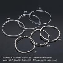 6PCS Accessories Music Acoustic Nylon Guitar Strings Chord Set Silver Plated Metal Wound