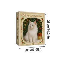 2D Acrylic Cat Advent Calendar with 24 Boxes, Christmas Countdown Calendar Holiday Decor for Home, Table, Gift for Cat Lovers (as the picture,M)