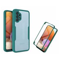360 Degree Case For Samsung Galaxy M33 M53 5G A12 M32 A22 M22 M52 M12 A02 A21S A10S A20S A30 Transparent Cover Protector For Galaxy A30 žalia