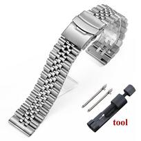 Luxury Solid Stainless Steel Watch Bracelet for Seiko SKX009 Men's Diving Steel Folding Buckle Strap 18/19/20/21/22/24mm Bands 18mm sidabras