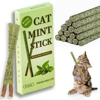 6Pcs Natural Catnip Sticks Pet Universal Cat Cleaning Teeth Mint Sticks Cat Caught Bite Excited Rods Silvervine Fun (as the picture,6PCS)