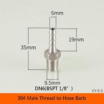 1Pcs Connector Adapter Pipe Joint Male Thread 304 Stainless Steel Hose Connector BSPT 6mm To 12mm Pipe Fitting for PU PE Tube