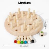 Montessori Wooden Memory Match Stick Chess Board Game - Educational Early Learning Color Recognition Focus Training Puzzle