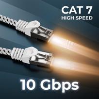 Deleycon Cat7 tinklo kabelis 2m, S-ftp Pimf, 600mhz, 10gbit/s, baltas