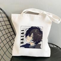 Japonijos anime bungou benamiai šunys Chuuya Nakahara Osamu Dazai Rankinės Pečių krepšiai Kasdieniai apsipirkinėjimo rankinė Mergaitėms Moterų drobinis krepšys 24*26cm