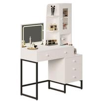 KOSMETIKOS STALELIS MAKIAŽUI IR VIZAŽISTIKAI SU LED VEIDRODŽIU, GLAMOUR STILIAUS, MODERNUS, 100 cm