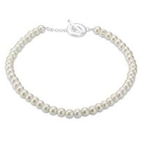 Sidabriniai 925 papuošalai, originalūs gėlo vandens perlų karoliai moterims balta