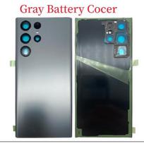 Stiklinių galinių durelių pakaitinis korpusas, skirtas Samsung Galaxy S22 Ultra akumuliatoriaus galinio dangtelio galinis dangtelis su klijais klijais Gray Battery Cover
