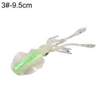 MUQZI sporto aksesuaras, imituojantis kalmarus šviečiantis minkštas jaukas žuvies masalas lauko jūrinės žvejybos reikmenims 3# 9.5cm white
