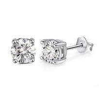 Moissanito auskarai moterims S925 sterlingų sidabras žali rožiniai raudoni juodi mėlyni žėrintys deimantiniai auskarai smulkūs papuošalai 0.3ct and 0.3ct 4mm balta
