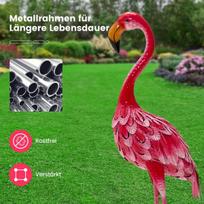 Costway Flamingo Decoration 2 dalių flamingo formos sodo statulos rinkinys