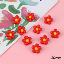 10 vnt 18/15 mm vaikiškas paltas Spalvingos gėlės kotelių sagos Vaikiški drabužiai