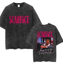 Streetwear Scarface Movie Always Tell The Truth Even When I Lie Tony Montana Washed T-shirt Men Vintage Punk S
