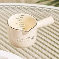 Keraminis Espresso Kavos Matavimo Puodelis Su Skale Ekstrakcijos Puodelis Pieno Puodelis Pieno Ąsotis Su Rankena Latte Maišiklis Skalė Matavimo Puodeliai balta