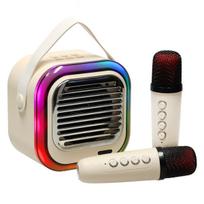 Muzikinis centras Bluetooth garsiakalbių karaoke rinkinys, kreminės spalvos