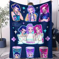K Pop Demon Hunters Flannel Throw Blanket Soft Warm Winter Blanket for Travel Camping Home Sofa Cover Office Nap Novelty Gift 30x40in