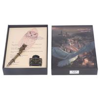 Feather Pen Set Stainless Steel Nib Retro Relief Owl Metal Barrel Exquisite Textured Quill Pen Gifts Kit