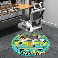 Scooby Doo,Mystery Machine Chair mat Round Rug Office carpet, Machine Washable, Non slip, Suitable for Living Rooms, Bedrooms 80cm