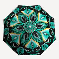 1pc Floral Mandala Automatic Folding Umbrella - Design, Durable Iron Frame for Travel, Outdoor, Beach Fashion Accessory a0920051