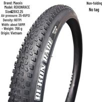 Maxxis REKON RACE Tubeless Folding Mountain Tire, Yellow Sidewall, 27.5/29 x 2.25/2.35