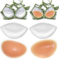 Silicone Bra Pads Inserts, Non-Stick Bra Filling Pads, Removable Fake Breasts Bra Fillers Enhancers, Breast Enlargement Pads, 2 Pairs F3