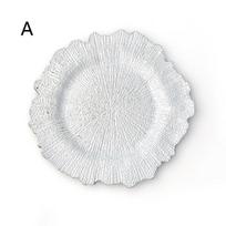 12.59  Gold Charger Plates Chargers With Floral Reef Plastic Round Ruffled Rim Dinner For Dinner Wedding Party Decoration