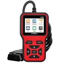 Automotive OBD2 scanner diagnostic tool code reader, automotive voltage tester engine fault code scanner, V500 load tester diagn raudona