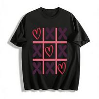Love Tic Tac Toe Fun Print Casual Top Pure cotton T-shirt XXS