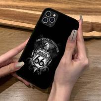 Retro Route 66 Road Trip Phone Case For iphone 16 15 14 13 12 11 Pro Max Plus Shockproof TPU+PC Hard Case iPhone 15 Pro beige