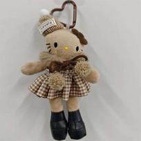 Sanrio Cute Long Legs Hello Kitty Plush Doll Toy Love Buckle Keychain Pendant Kt Cat Bag Hanging Backpack Charm Girly Heart Gift