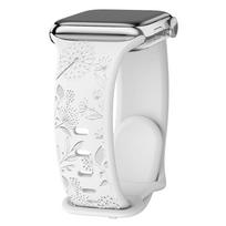Sunflower Engraved Silicone Watch Strap for Apple S10/11 38/40/41mm balta
