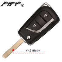 Jingyuqin 2/3 mygtukų atlenkiamas nuotolinio automobilio rakto korpusas Toyota Corolla Rav4 iki 2013 m. Toy43 Toy48 Va2 ašmenų pakeitimui