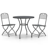 3 Piece Garden Dining Set Expanded Metal Anthracite