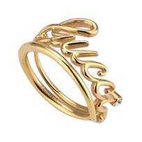 Gucci logotipas Mados papuošalai Krištolinis metalinis žiedas Unisex žiedai Auksinis 814360J1D508031 M beige