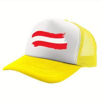 Austria Flag Brush Stroke Trucker Hat Polyester Breathable Mesh Adjustable Cap Casual One Size