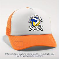 Volleyball Mom Graphic Trucker Hat Polyester Breathable Mesh Adjustable Cap for Women One Size