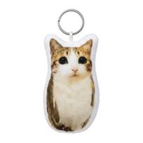 Meowl Pliušinis Raktų Pakabukas su Garsu Katės Veido Dizainas Streso Atsipalaidavimo Žaislas Kuprinės Piniginės beige