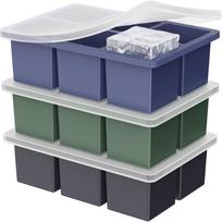 Didelė ledukų forma viskiui:Silikoninė ledukų forma su dangteliu viskiui - Senamadiškos ledukų formelės kokteiliams - Dideli kvadratiniai ledo kubeliai burbonui 3-Pack