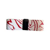 PU Stripes Bat Grip Tape Elasticities Wear Resistant Baseball Sweatband Tape Antislip Tennis Rackets Handle Grip balta/raudona