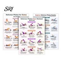Professional Pilates Demonstration 3Pcs Equipment Training Poster Set Full Body Core Strengthening Force Exertion Guide Posture Workout Chart Home Gym Sets gray