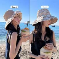 1×Women's Sun Protection Fishing Cap Full Face Bucket Cap Spring Summer Outdoor Large Brim UV Protection Hat with Windproof Rope