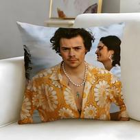 Music Artist Harry Styles Cushion Cover Soft & Easy-Wash Pillow Case – Versatile For Couch, Bed, Travel And Office Peach skin 18*18(CM)-1Pcs