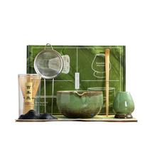7 vnt. Bambuko ir keramikos matcha arbatos rinkinys Daugkartinis japoniškas Chasen Naujas maišymo šepetėlis Arbatos gaminimo įrankiai žalia