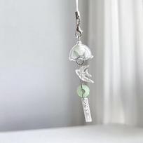 Y2K Green Flying Bird Key Chain Wind Chimes Beaded Keyring For Phone Camera Earphone Case Charm Pendant Keycord 1PC