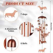 Dachshund Dog Wind Chimes 33  Metal Windchimes With 4 Aluminum Tubes Pet Memorial Wind Chimes Dog Wind Catcher Dachshund Gifts F ruda